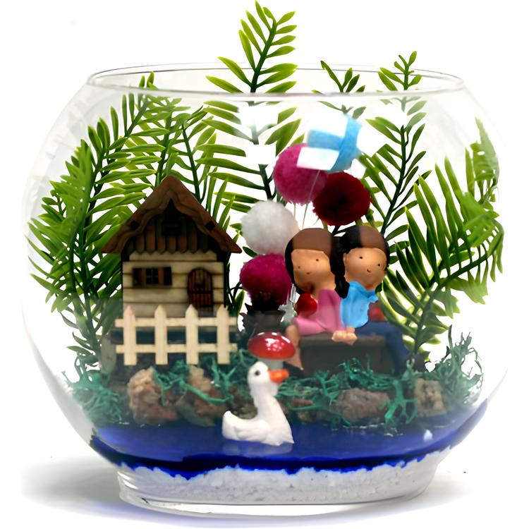 Ein Leben Rücken an Rücken Terrarium, Geschenkterrarium für Liebhaber, Liebhaberterrarium, Liebesthema