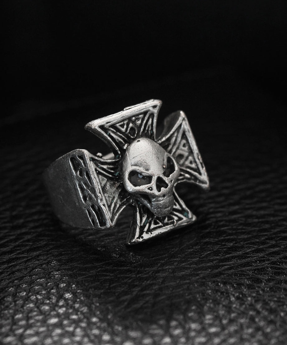 Adjustable Biker Skull Model Men's Ring