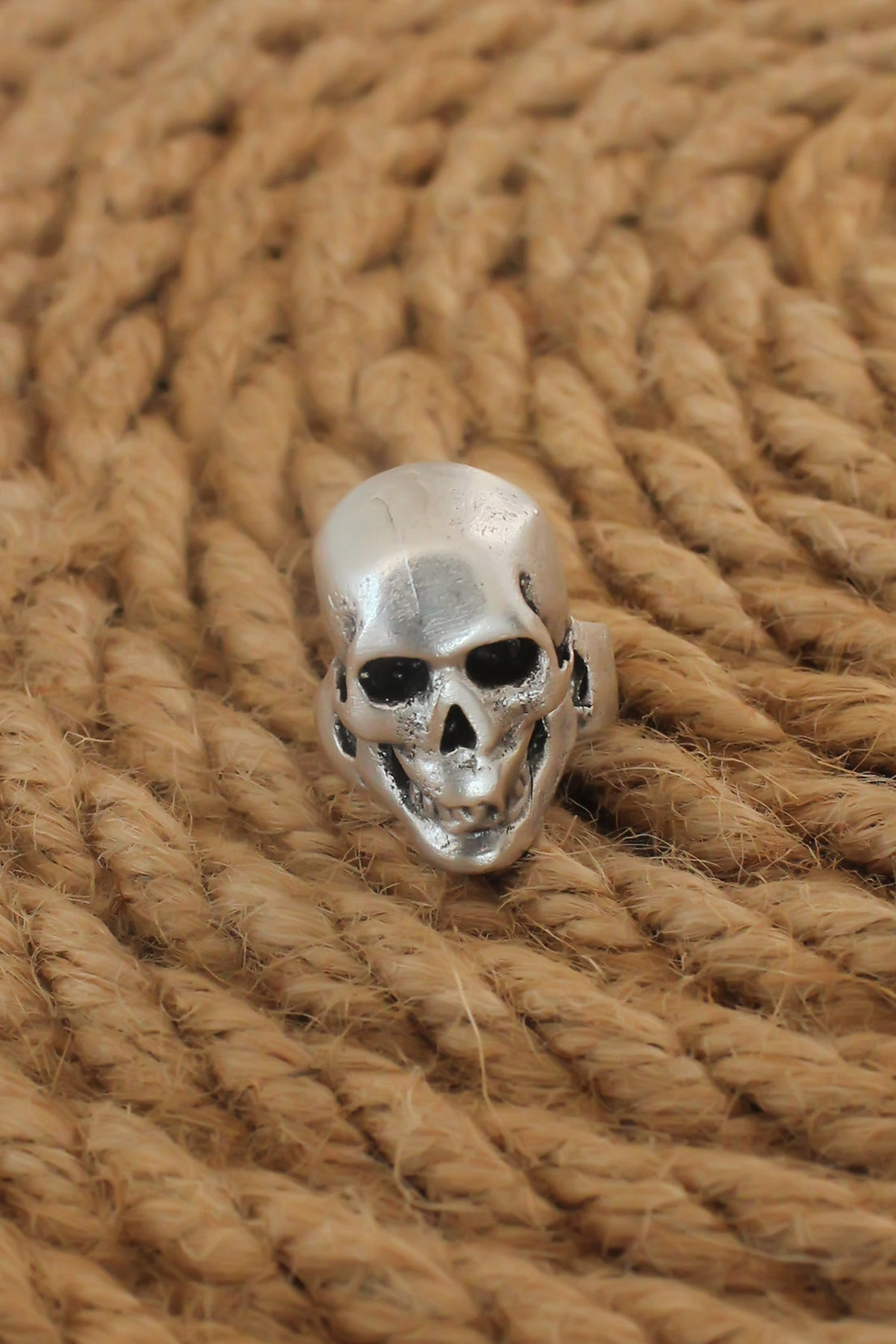 Antique Silver Color Skull Model Adjustable Men's Ring