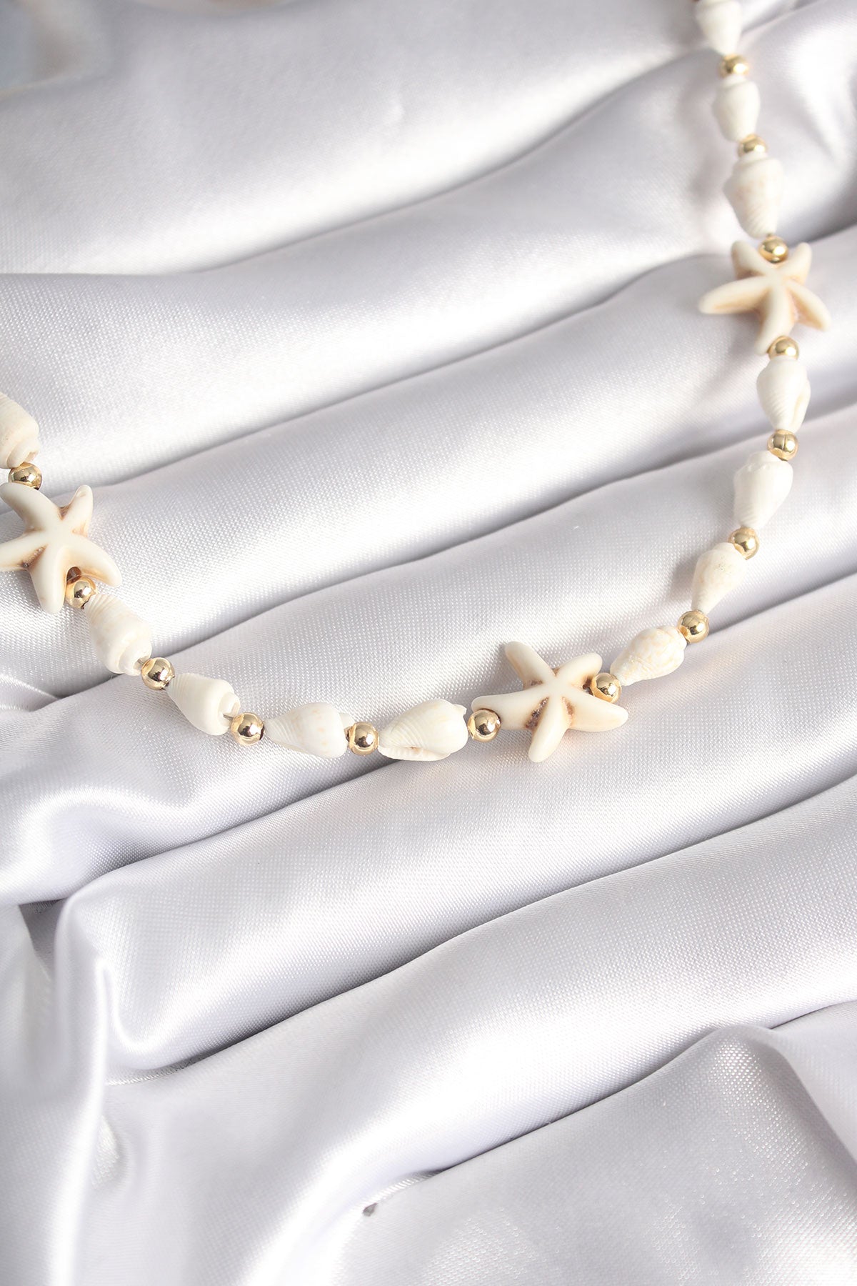 White Sea Shell Model White Sea Star Figure Women's Necklace