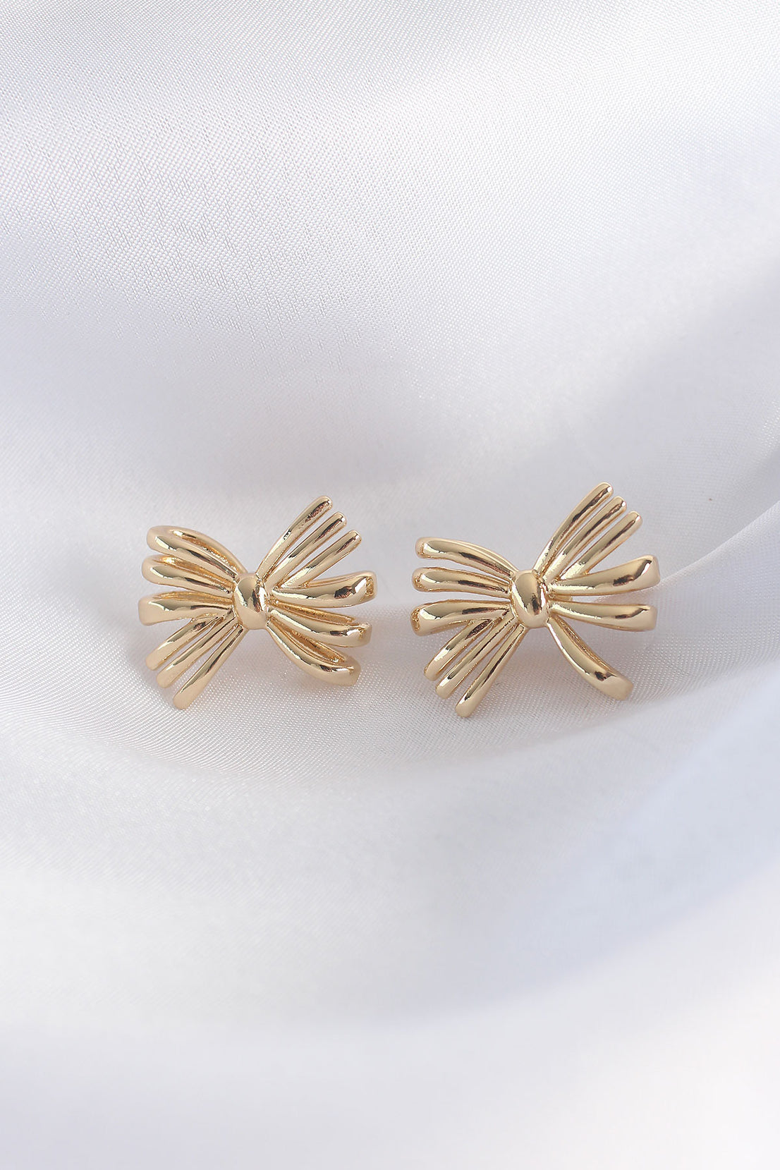 Brass Gold Color Bow Earring