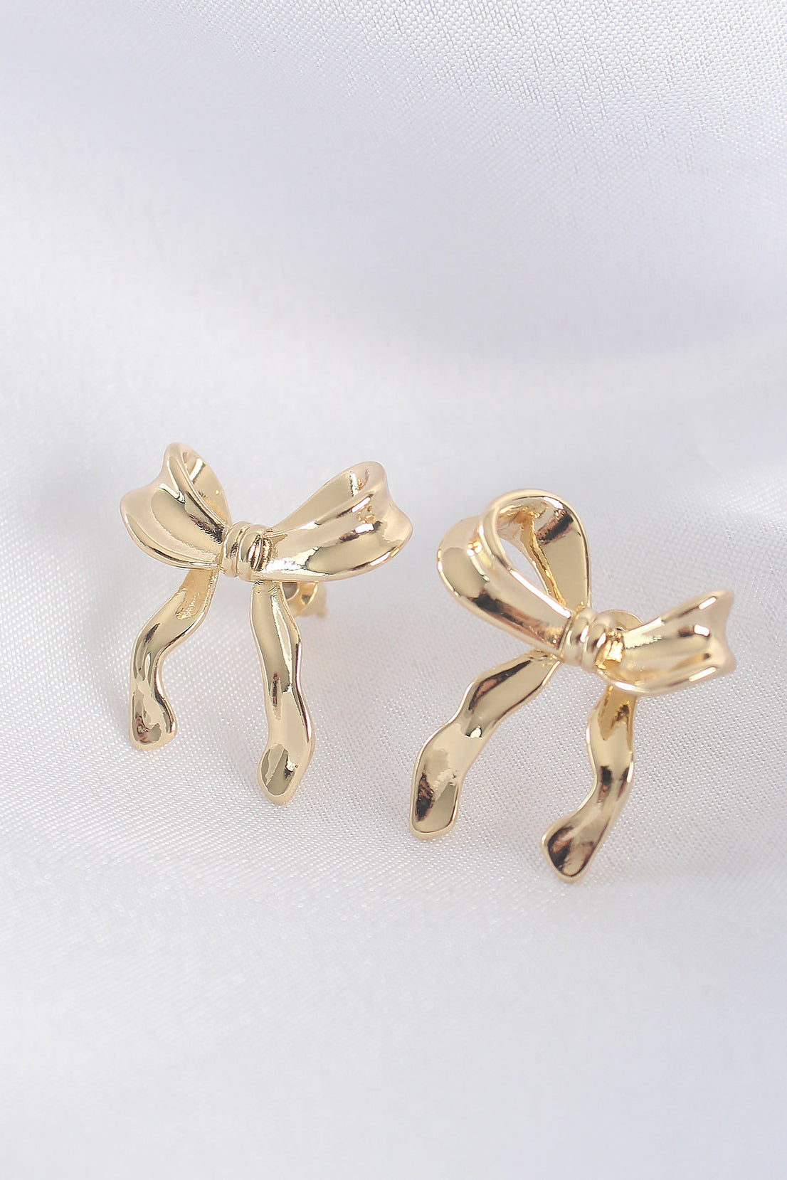 Brass Gold Color Bow Earring