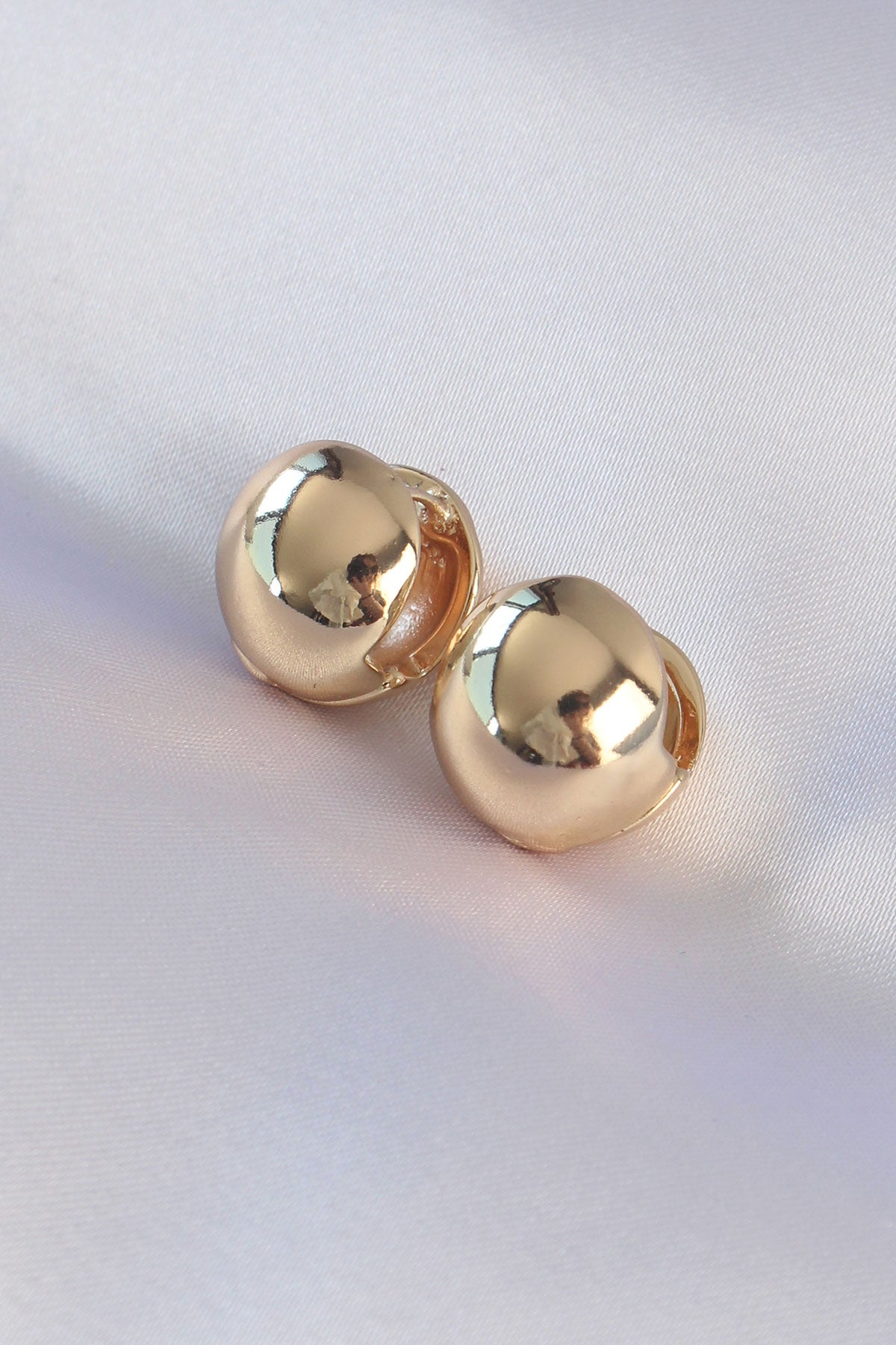 Brass Gold Color Hollow Minimal Ball Earring