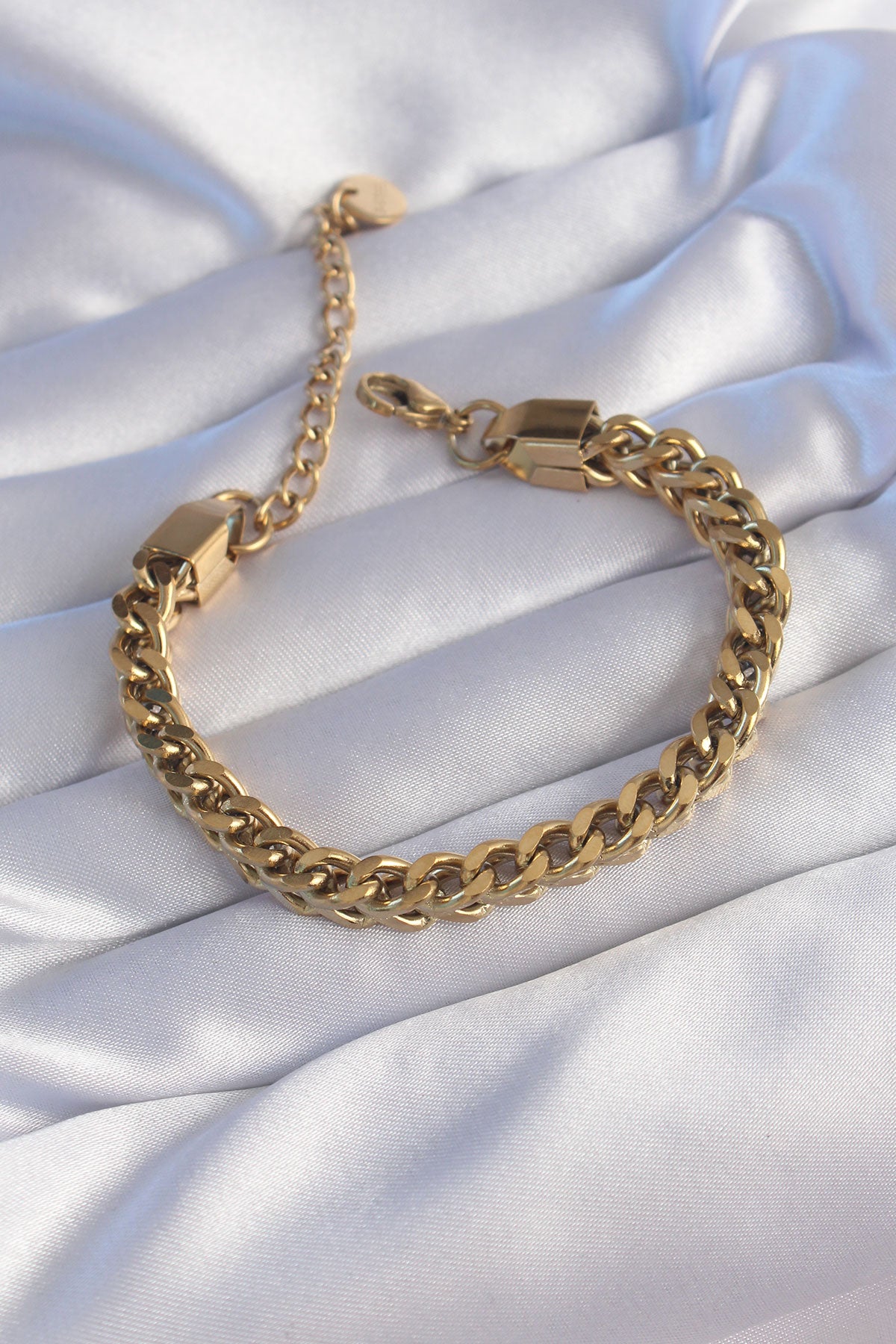 316L Steel Gold Color Thick Twist Model Bracelet