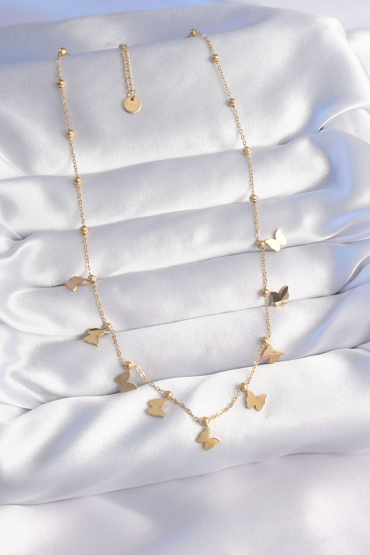 316L Steel Gold Color Minimal Butterfly Model Necklace