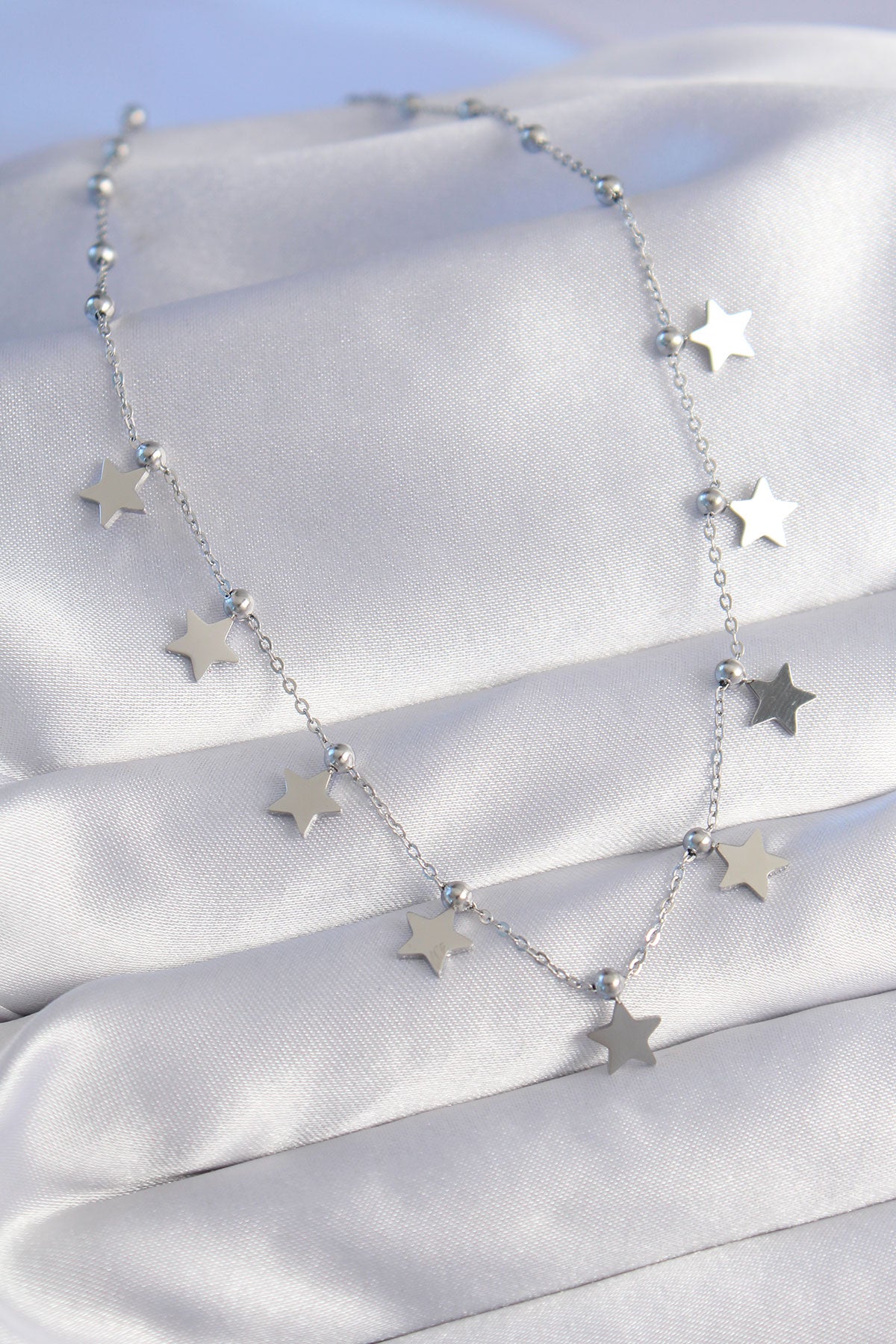 316L Steel Silver Color Minimal Star Model Necklace