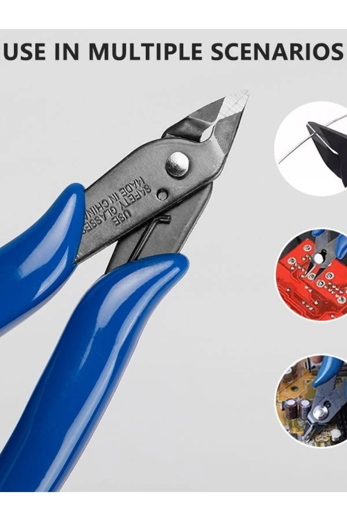 Elektronikçi Tip Mini Yan Keski Öğrenci Kaliteli Yan KESKİ Hassas Dip Kesimler Model 170 Mavi Keski