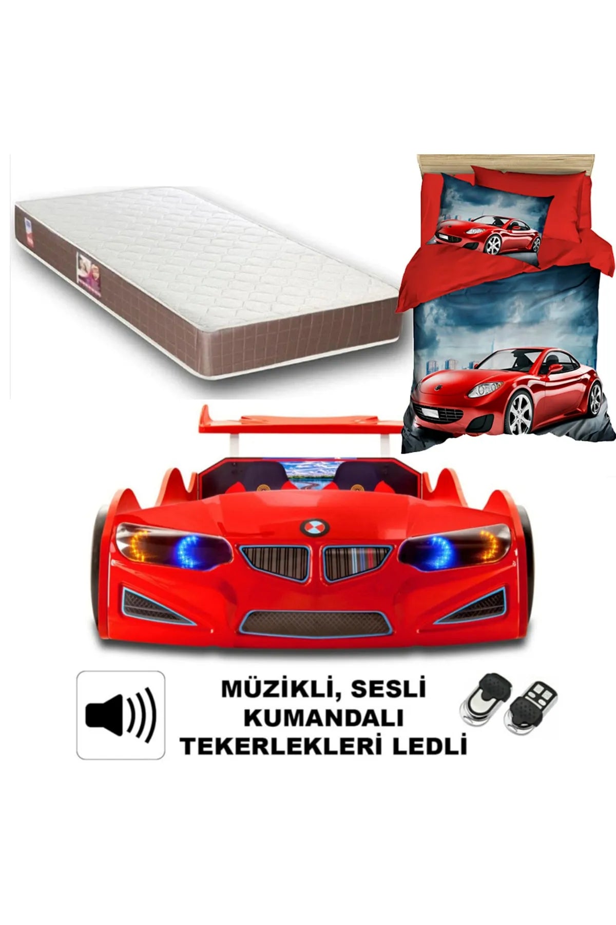 Bmw - Full - Car Bed Car Bedstead - Orthopedic Bed + 3d Duvet Cover 