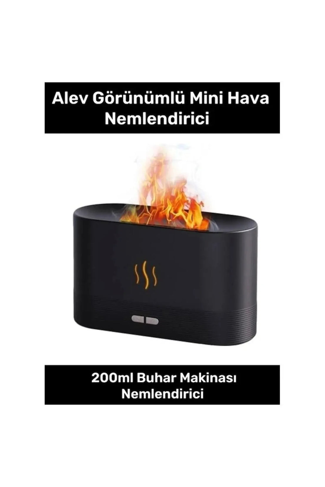 Ultrasonik Hava Nemlendirici Buhar Makinesi Alev Görünümlü