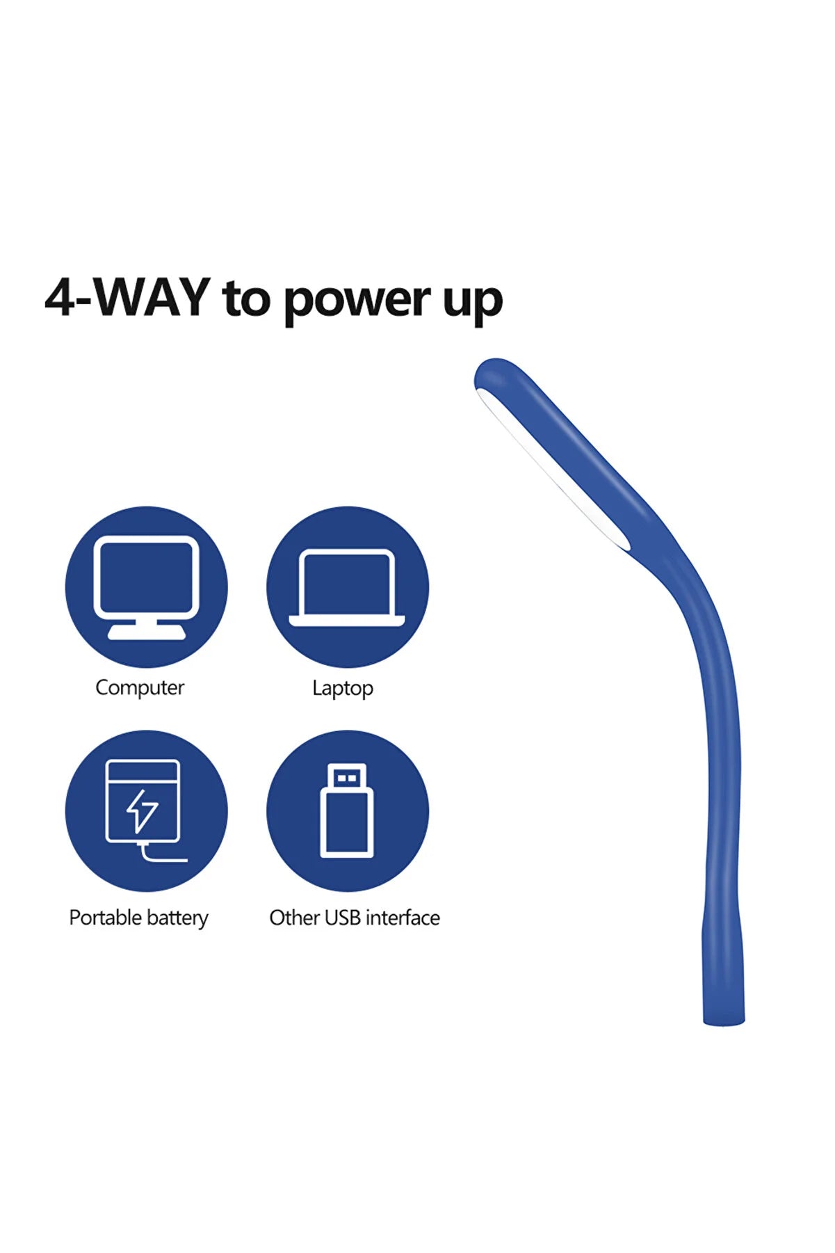 USB-LED-LICHT - NACHTLAMPE - FLEXIBLE USB-TASTATURLAMPE - LESELAMPE BLAU BLAU 5V