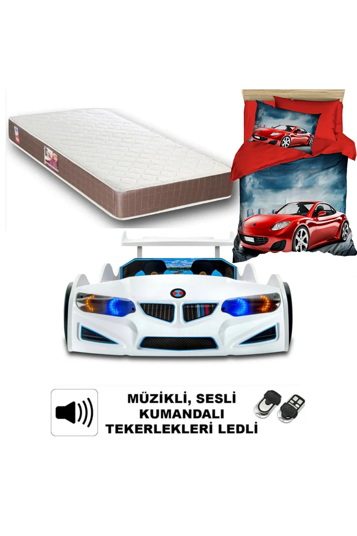 Bmw - Full - Car Bed Car Bedstead - Orthopedic Bed + 3d Duvet Cover 