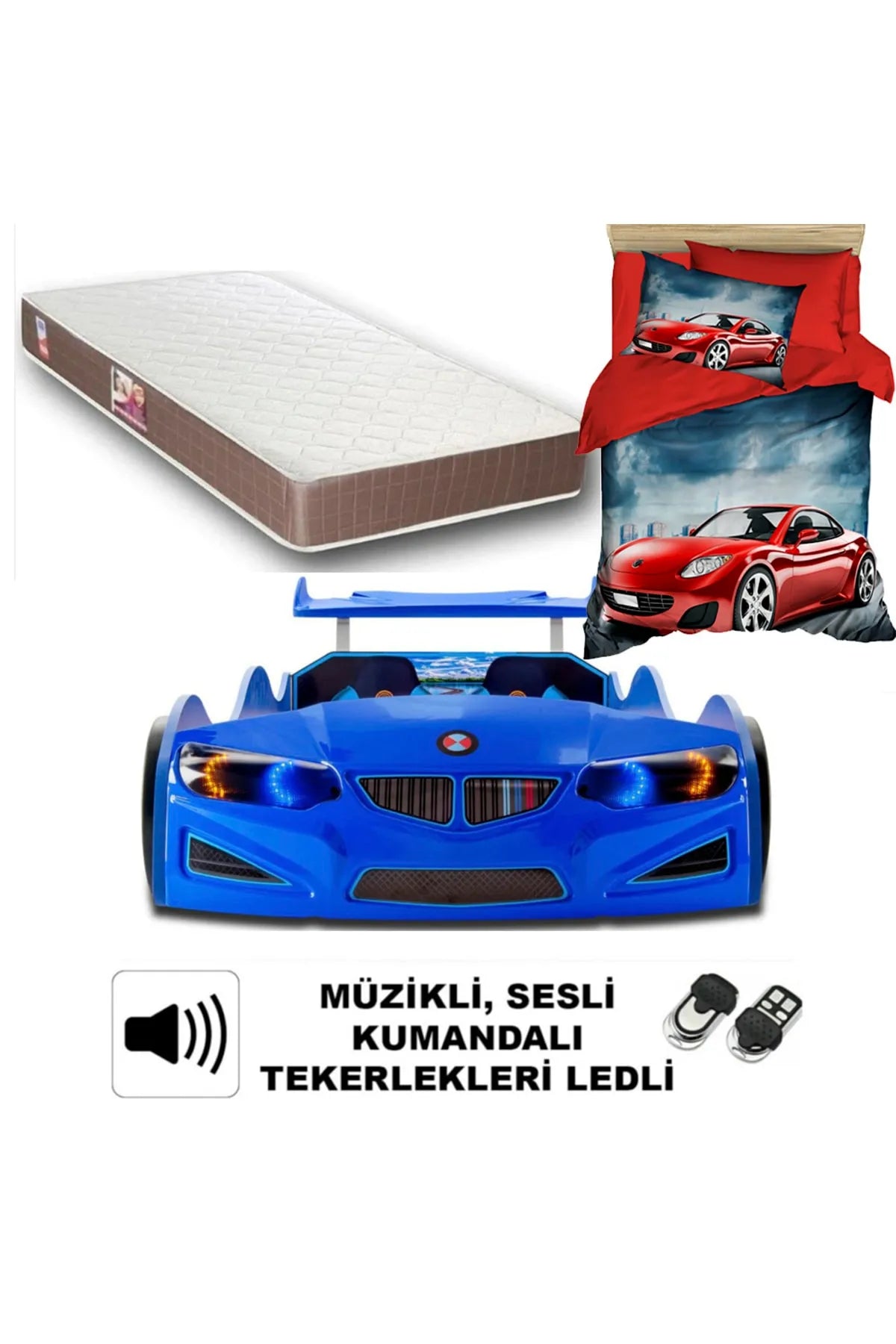 Bmw - Full - Car Bed Car Bedstead - Orthopedic Bed + 3d Duvet Cover 