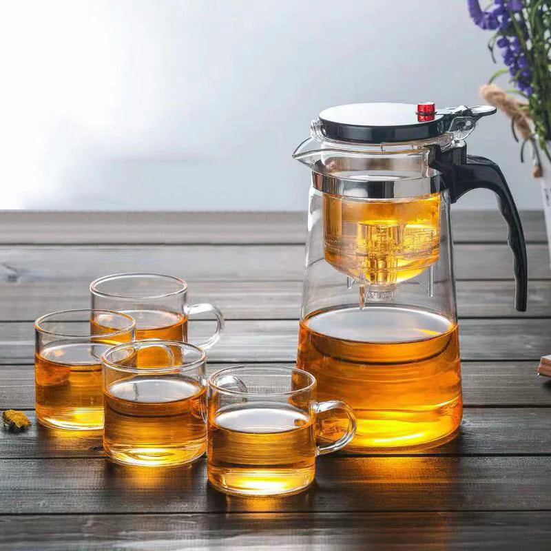 Çay Zamanı Isıya Dayanıklı Cam Çaydanlık