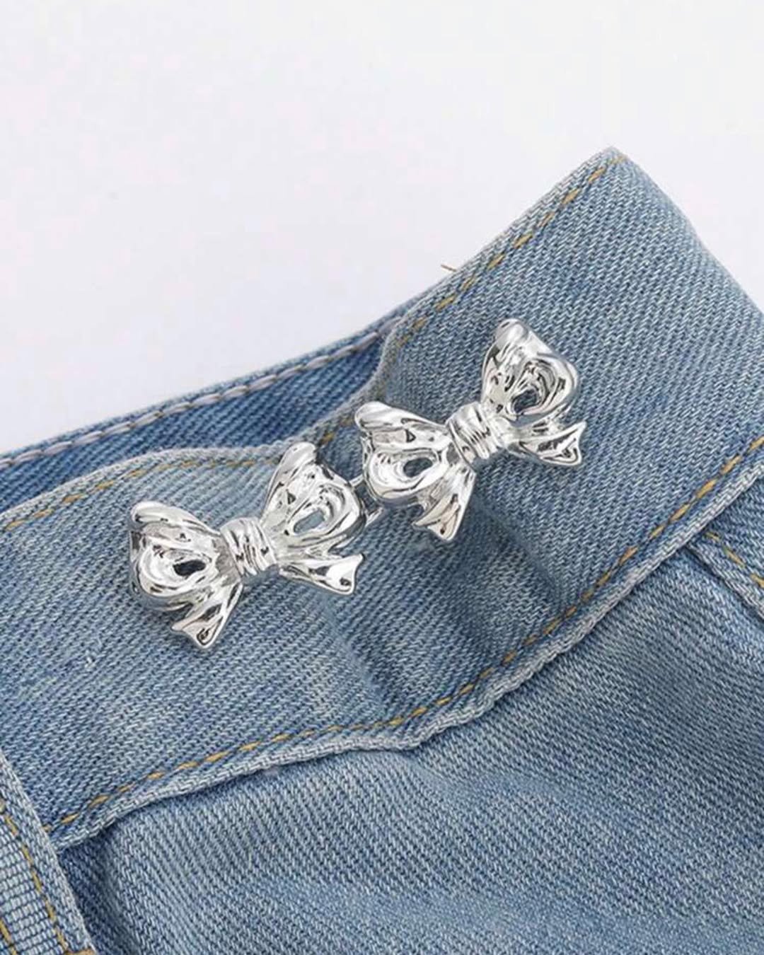 Trouser Waist Narrowing Device, Brooch, Teddy Bear Belt, Silver Color Teddy Bear Waist Narrowing Snap, Durable Iron Snap, Jeans Narrowing Device, Women