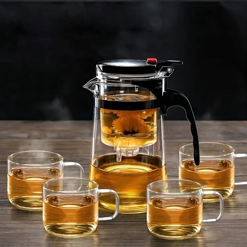 Çay Zamanı Isıya Dayanıklı Cam Çaydanlık