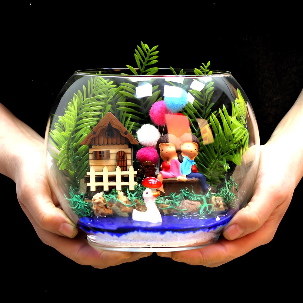 Ein Leben Rücken an Rücken Terrarium, Geschenkterrarium für Liebhaber, Liebhaberterrarium, Liebesthema