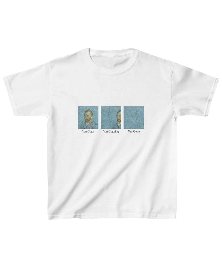 Gucso Çocuk Unisex Vincent Van Gogh Baskılı T-Shirt - Beyaz