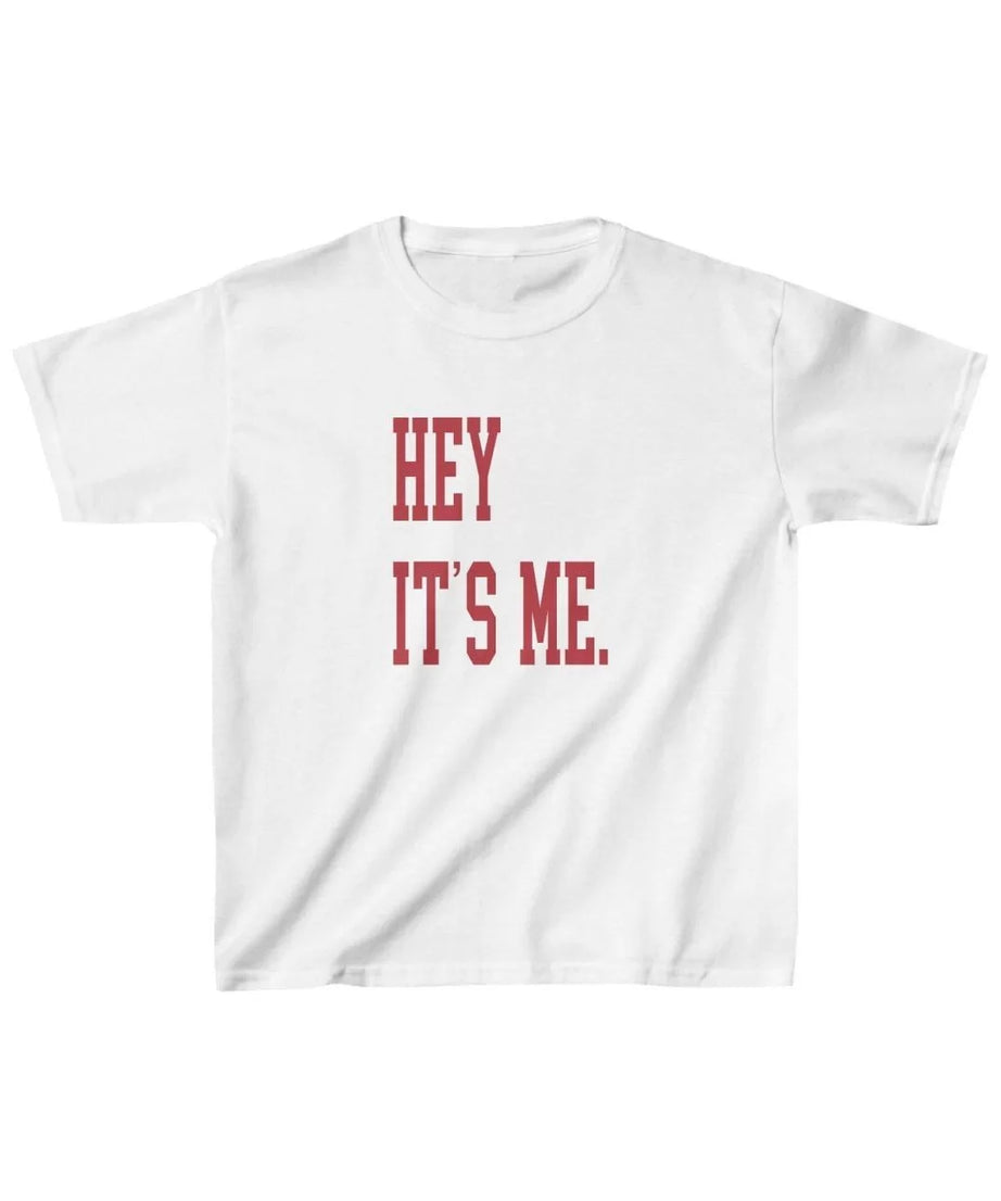 Gucso Çocuk Unisex Hey It's Me Baskılı T-Shirt - Beyaz