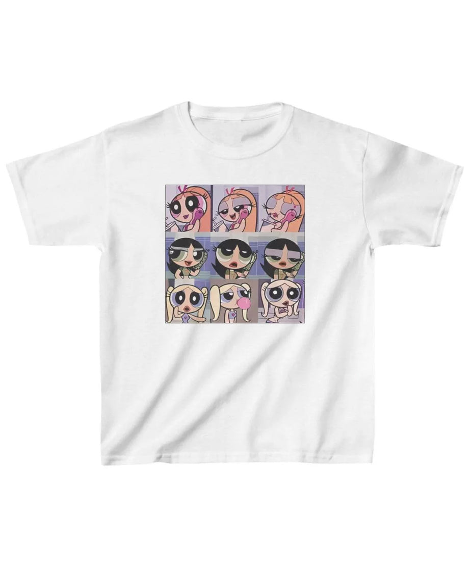 Gucso Çocuk Unisex Anime Baskılı T-Shirt - Beyaz