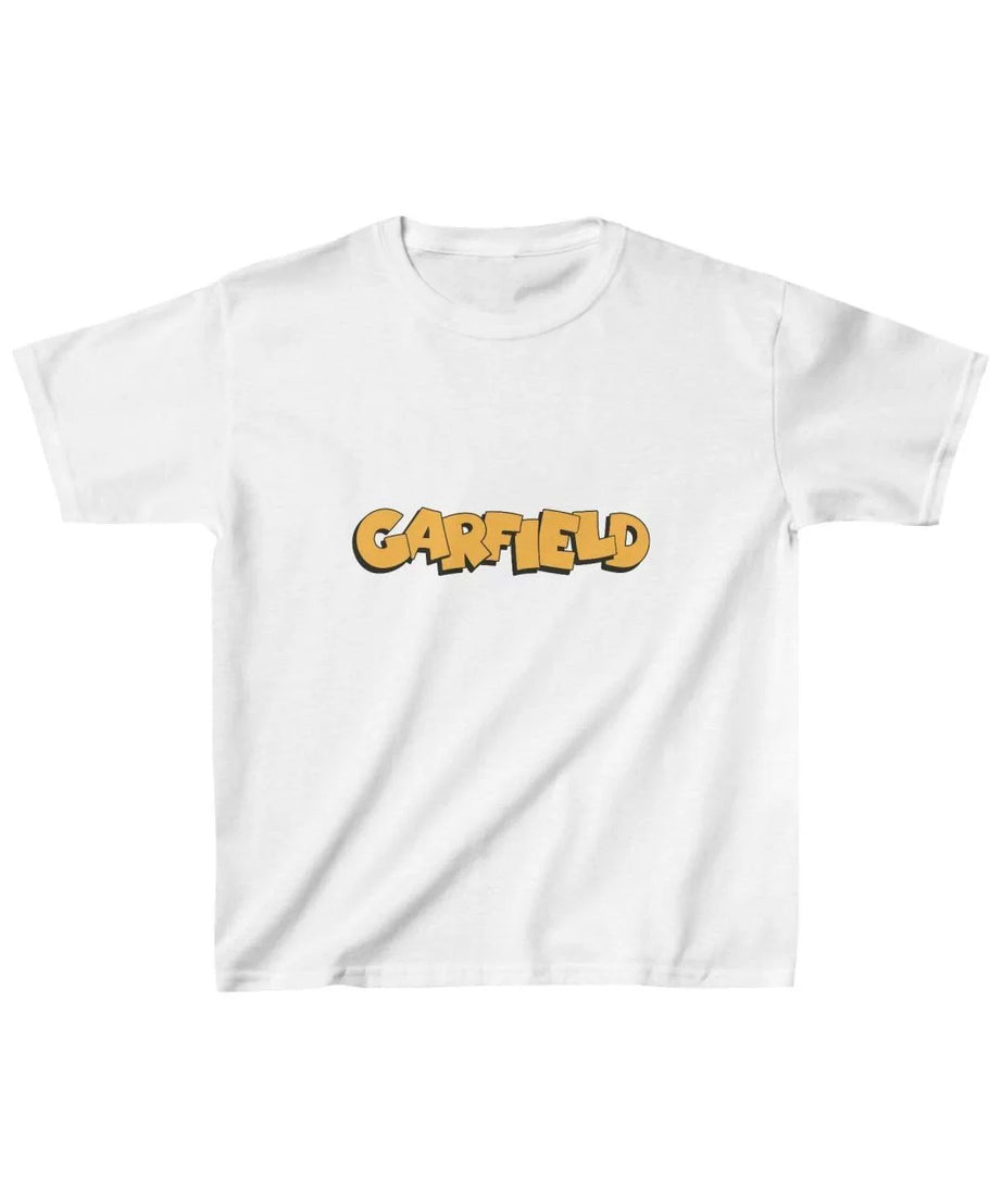 Gucso Çocuk Unisex Garfield Baskılı T-Shirt - Beyaz