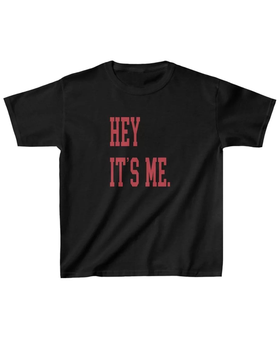 Gucso Çocuk Unisex Hey It's Me Baskılı T-Shirt - Siyah