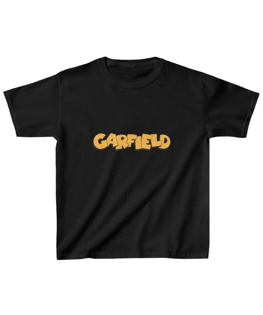 Gucso Çocuk Unisex Garfield Baskılı T-Shirt - Siyah