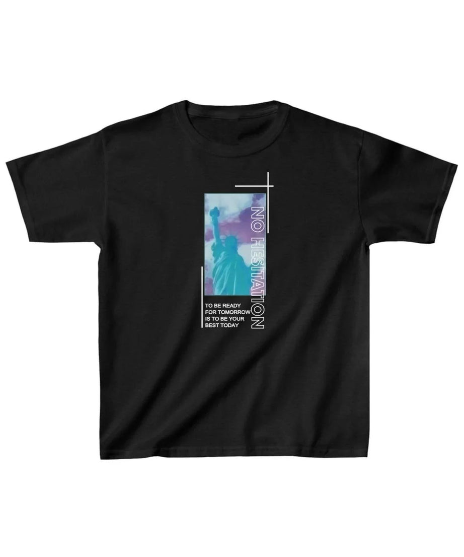 Gucso Çocuk Unisex No Hesitation Baskılı T-Shirt - Siyah