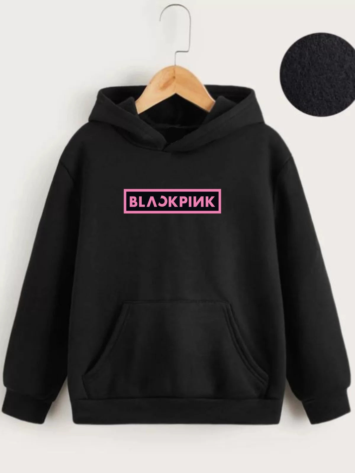 Gucso Çocuk Unisex Kapüşonlu Blackpink Baskılı Sweatshirt - Siyah, Baskılı, Sweat, Blackpink