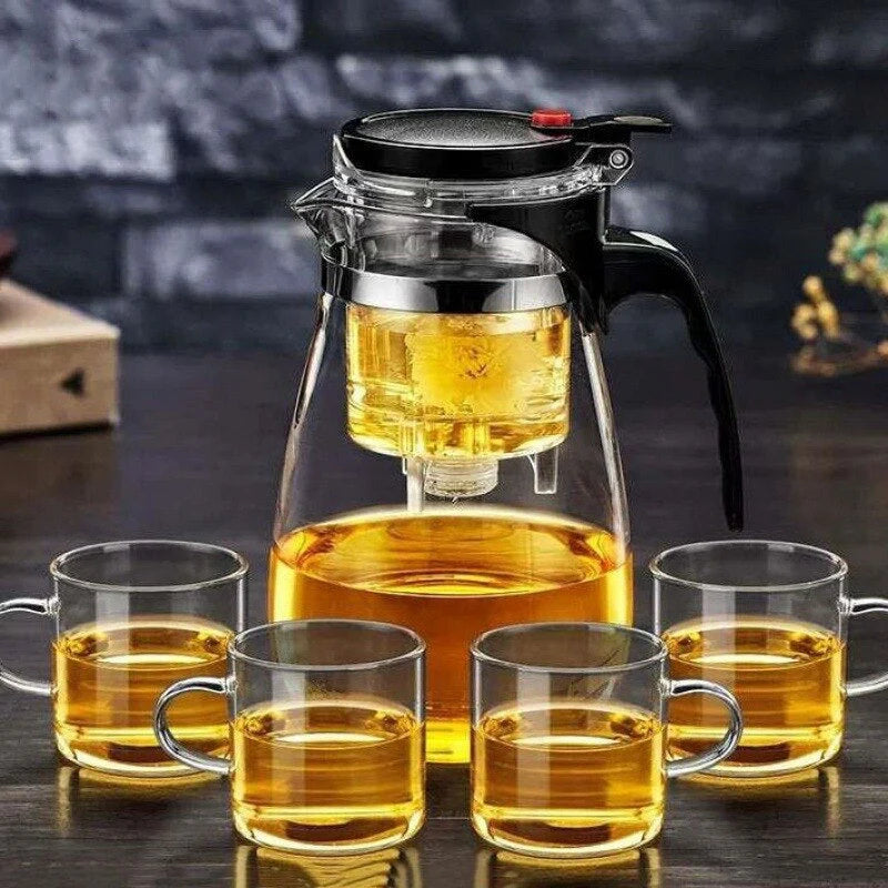 Çay Zamanı Isıya Dayanıklı Cam Çaydanlık