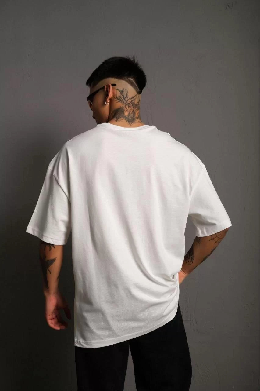 Gucso Men's 24/1 Plain A Quality Oversize T-shirt - White 