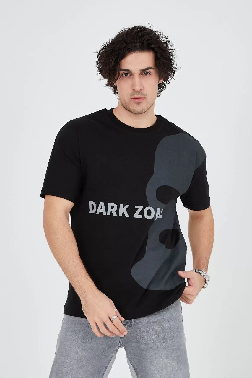 Gucso Erkek Dark Zone Baskılı T-Shirt - Siyah