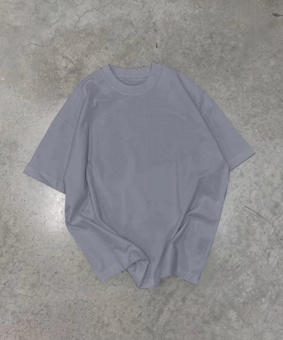 Gucso KadınBasic Bisiklet Yaka Oversize T-Shirt - Füme