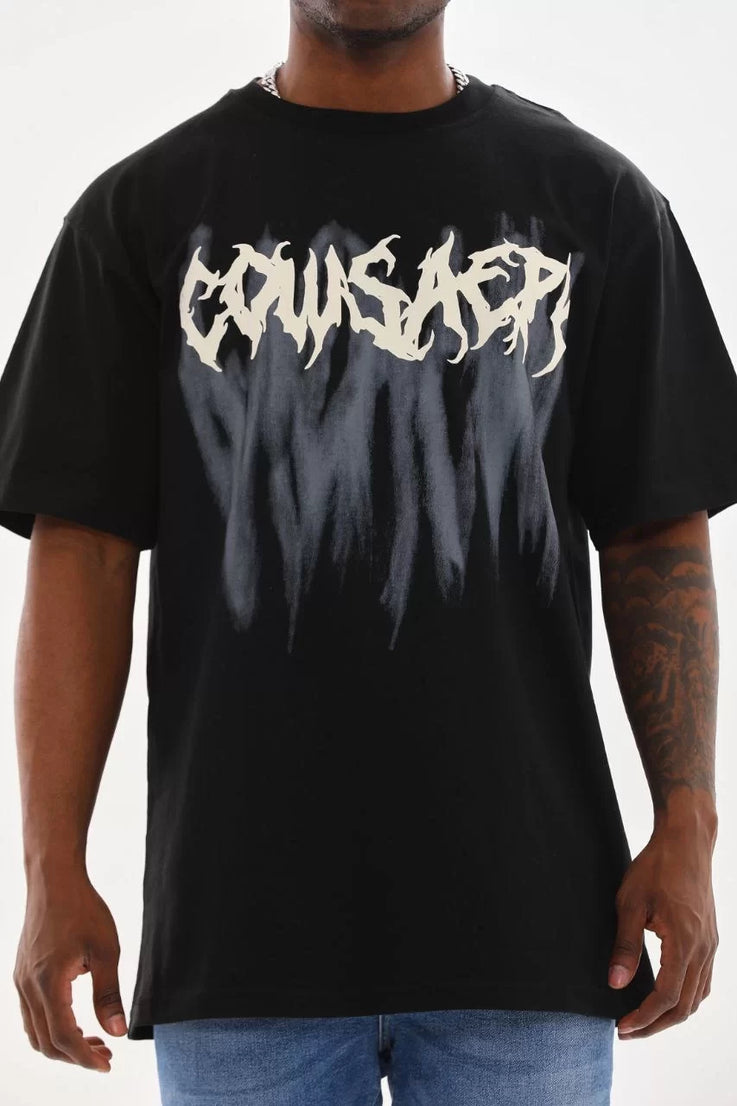 Gucso Erkek Cousapek Oversize T-Shirt - Siyah