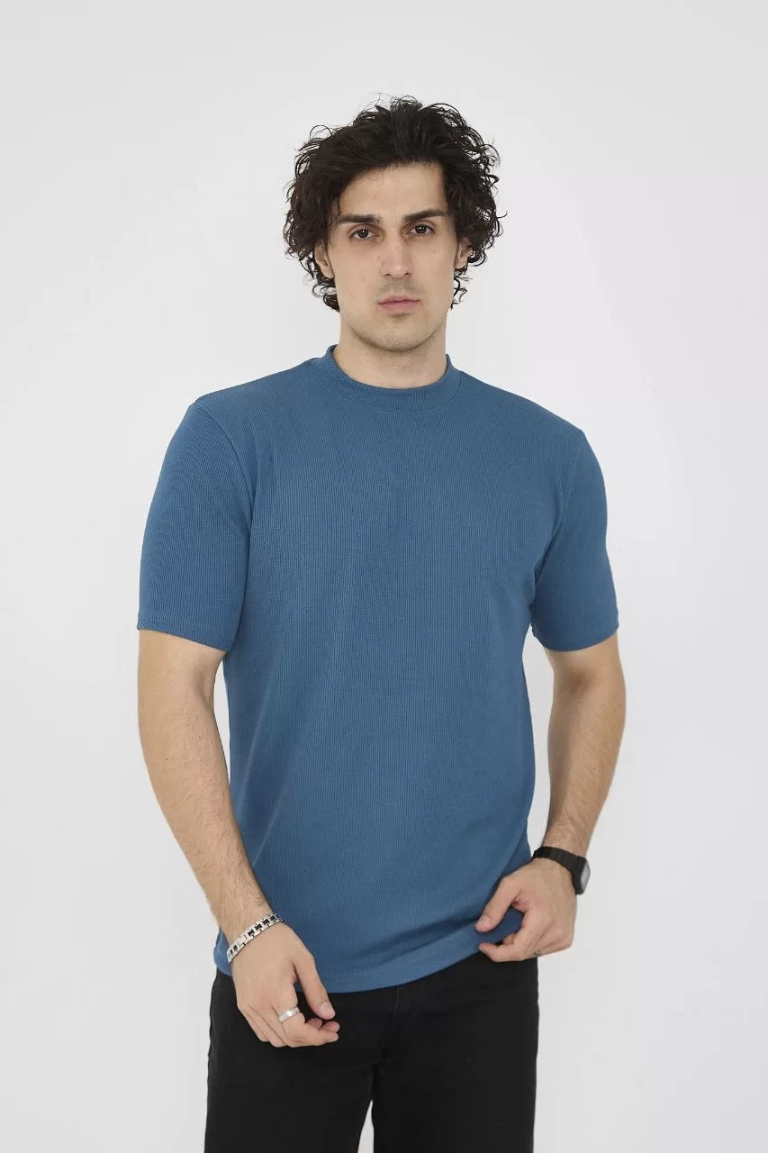 Gucso Men's Basic Crew Neck Slim Fit T-Shirt - Turquoise 