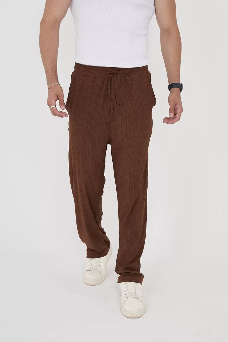 Gucso Erkek Bürümcük Baggy Pantalon - Kahverengi