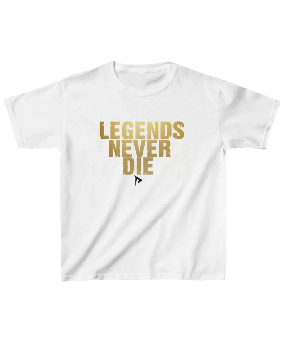 Gucso Unisex Çocuk Legends Never Die Baskılı T-Shirt - Beyaz