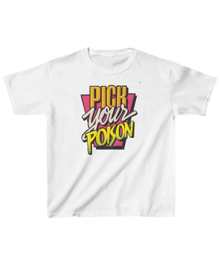 Gucso Unisex Çocuk Pick Your Poison Baskılı T-Shirt - Beyaz