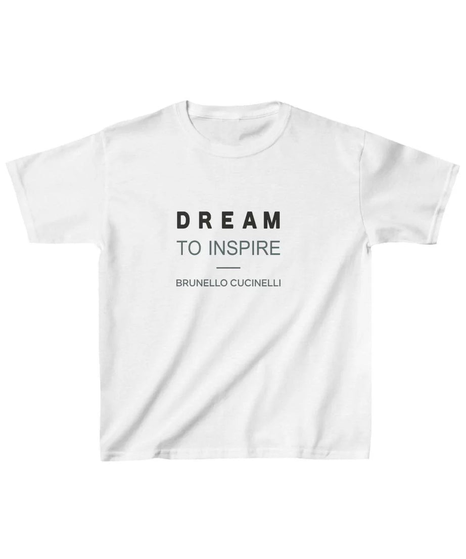 Gucso Unisex Çocuk Dream To İnspıre Baskılı T-Shirt - Beyaz