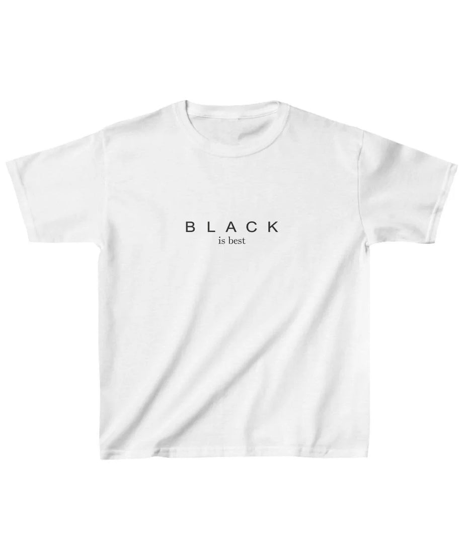 Gucso Unisex Çocuk Black İs Best Yazılı Baskılı T-Shirt - Beyaz