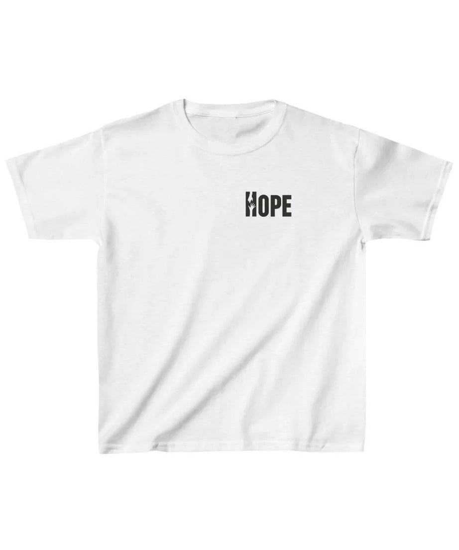 Gucso Unisex Çocuk Hope Baskılı T-Shirt - Beyaz