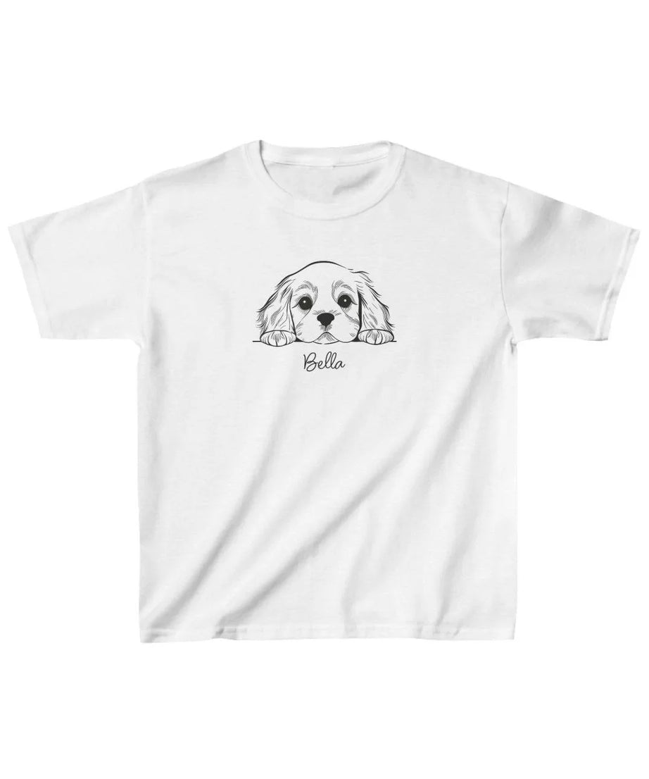 Gucso Unisex Çocuk Bella Köpek Baskılı T-Shirt - Beyaz