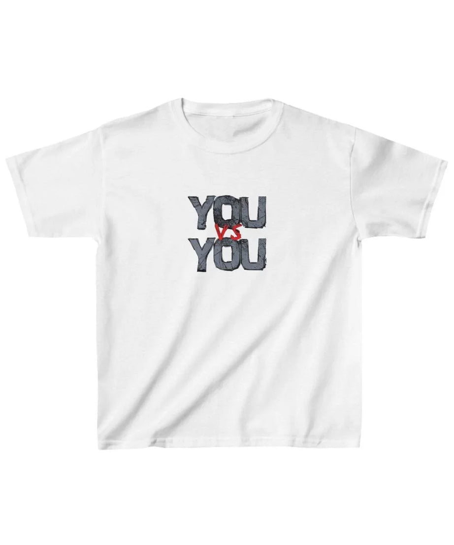 Gucso Unisex Çocuk You vs You Baskılı T-Shirt - Beyaz