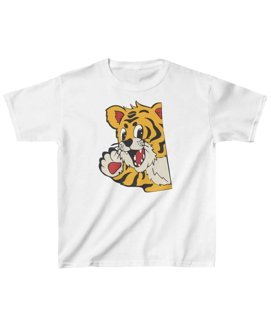 Gucso Unisex Çocuk Yavru Leopar Baskılı T-Shirt - Beyaz