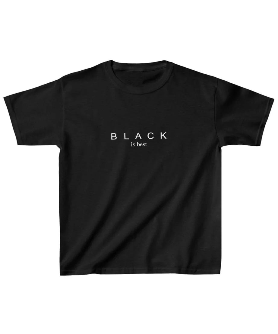 Gucso Unisex Çocuk Black İs Best Yazılı Baskılı T-Shirt - Siyah