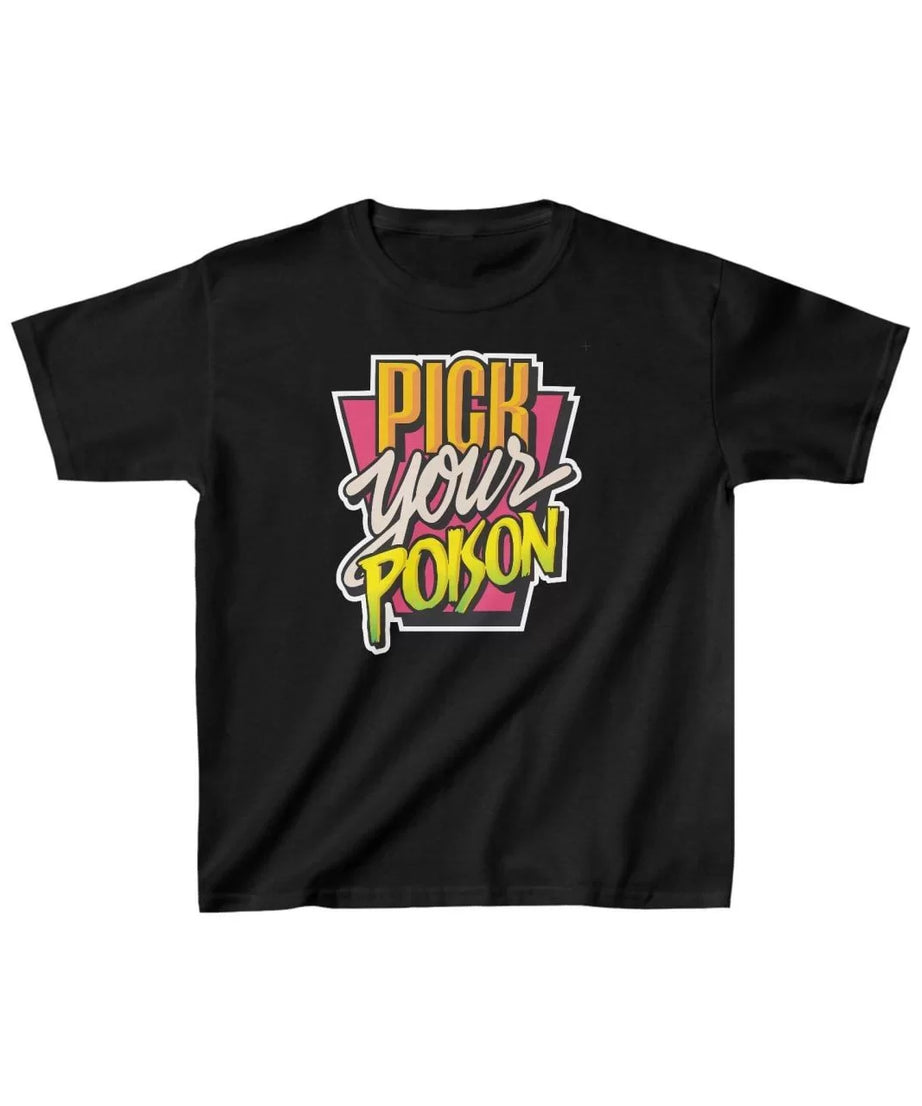 Gucso Unisex Çocuk Pick Your Poison Baskılı T-Shirt - Siyah