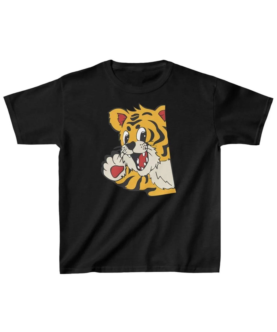 Gucso Unisex Çocuk Yavru Leopar Baskılı T-Shirt - Siyah