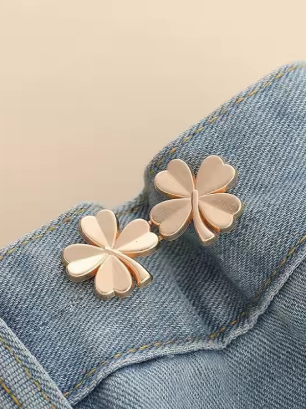 Trouser Waist Narrowing Device, Brooch, Teddy Bear Belt, Silver Color Teddy Bear Waist Narrowing Snap, Durable Iron Snap, Jeans Narrowing Device, Women