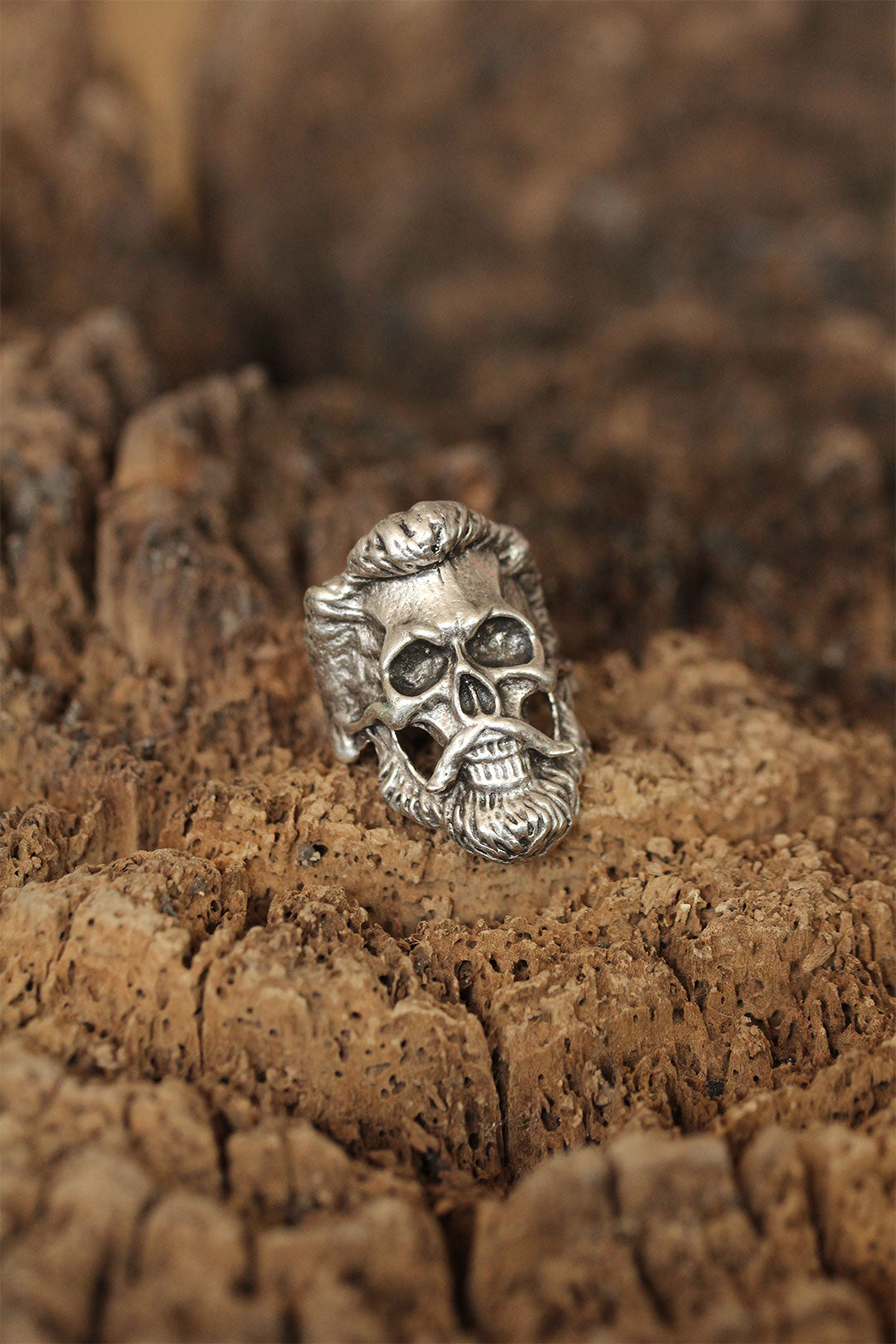 Hairy Skull Model Adjustable Men's Ring