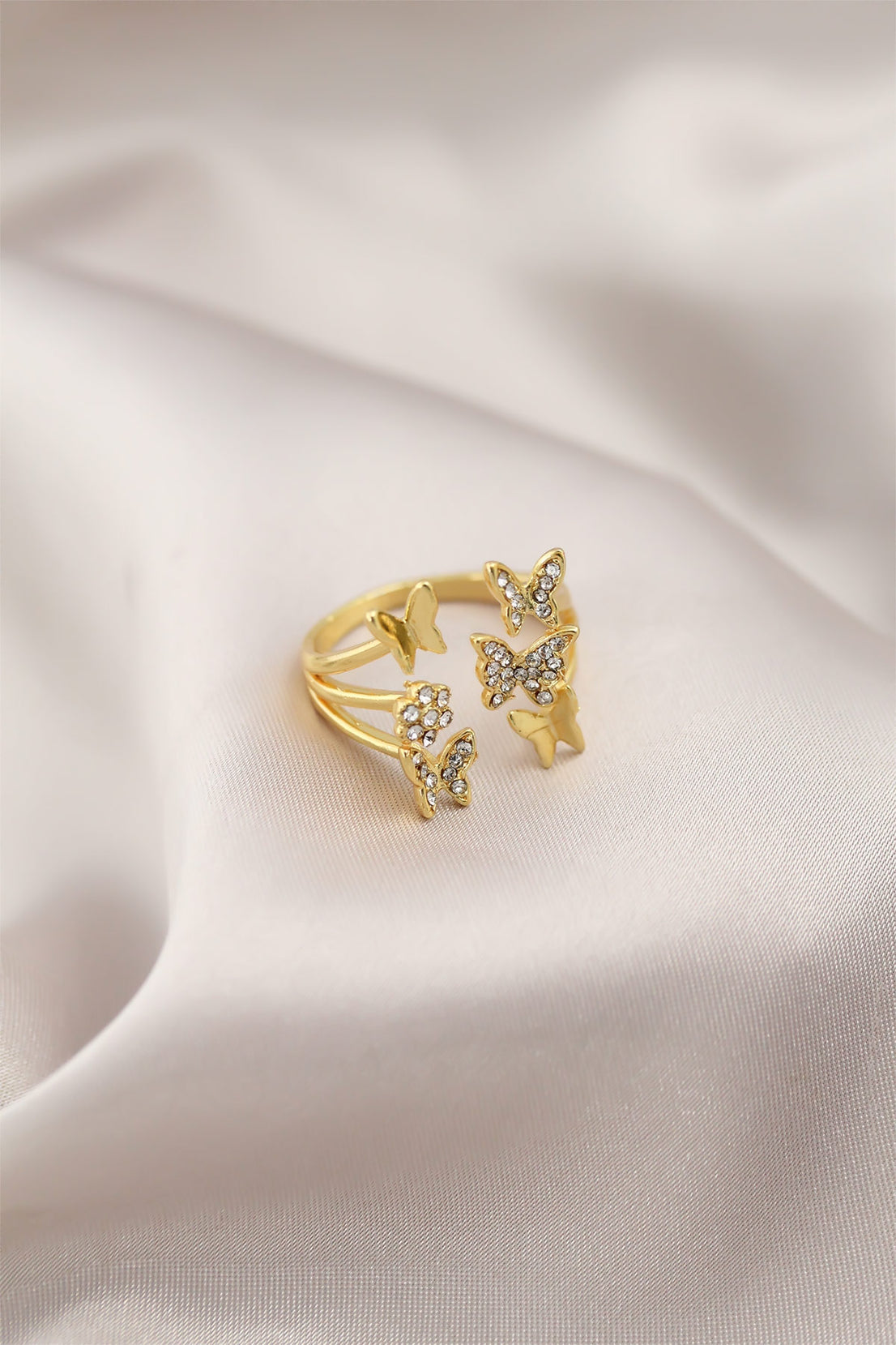 Gold Color Metal Butterfly Model Women's Ring