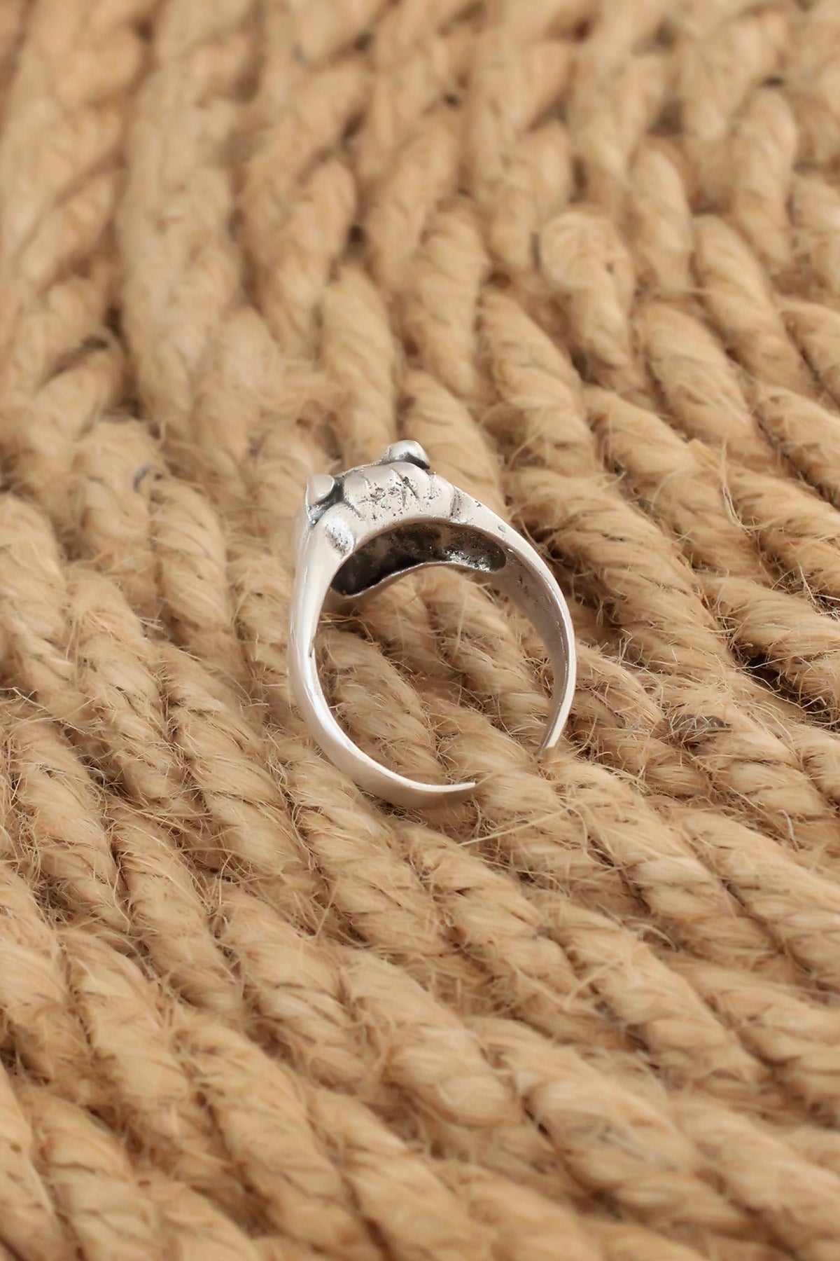 Antique Silver Color Wolf Model Adjustable Men's Ring